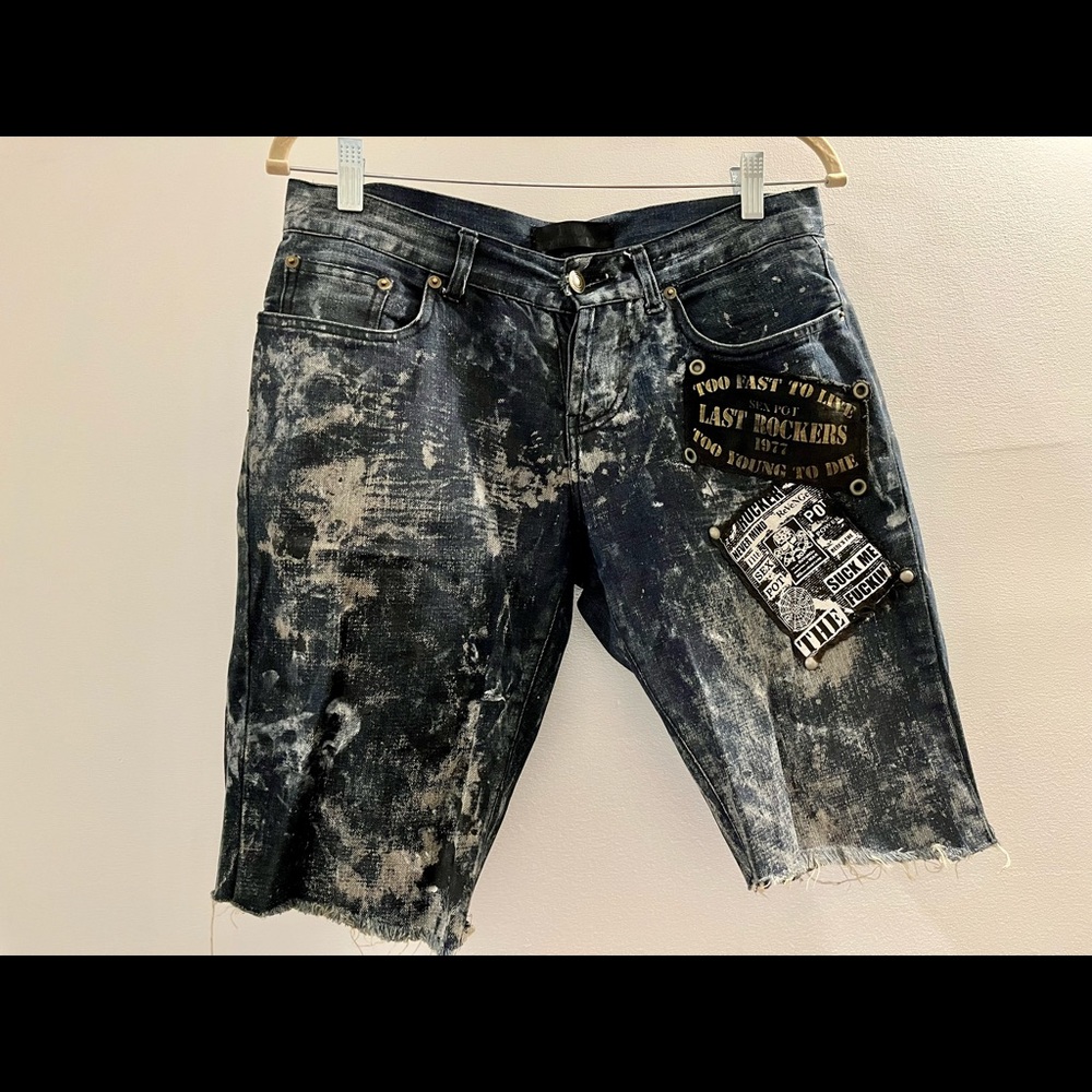 *VERY RARE* Japanese Vintage Sex Pot Revenge Denim Jeans Patch Shorts - Sz 30